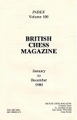 BRITISH CHESS MAGAZINE / 1980 vol 100, Index