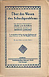 GEHLERT / BER DAS WESEN DESSCHACHPROBLEMS, paper    L/N 2559