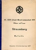 1971 - DDR-BULLETIN / STRAUSSBERG  20. DDR CHAMPIONSHIP